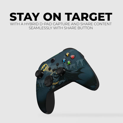 Battman Gottham Guarrdian Custom X-Box Controller Wireless Compatible with X-Box One/Series X/S Customized in USA with Permanent HYDRO-DIP Printing (NOT JUST a SKIN) (MODDED)