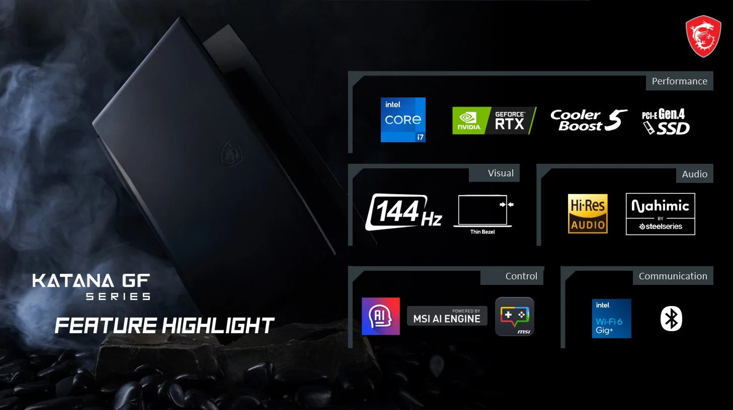 Katana 15.6 Inch 144Hz Gaming Laptop Intel Core I7-13620H NVIDIA Geforce RTX 4050 16GB DDR5 1TB SSD Black (2024)