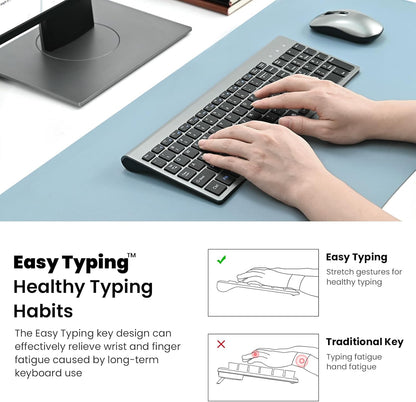 Wireless Keyboard and Mouse Combo - Grey Black | Compact Quite Scissor-Switch Keyboard with Optical Mouse, Includes USB-A Nano Receiver, for Computer,Mac,Laptop,Pc,Windows