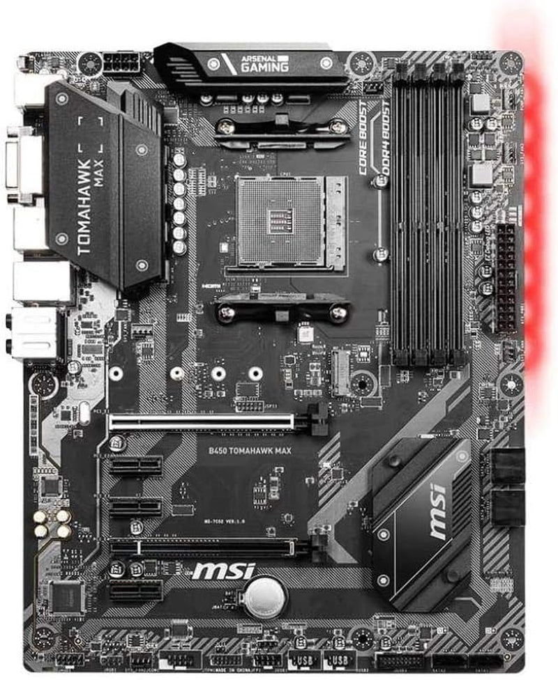 MSI Arsenal Gaming AMD Ryzen 2ND and 3Rd Gen AM4 M.2 USB 3 DDR4 DVI HDMI Crossfire ATX Motherboard (B450 Tomahawk MAX II)