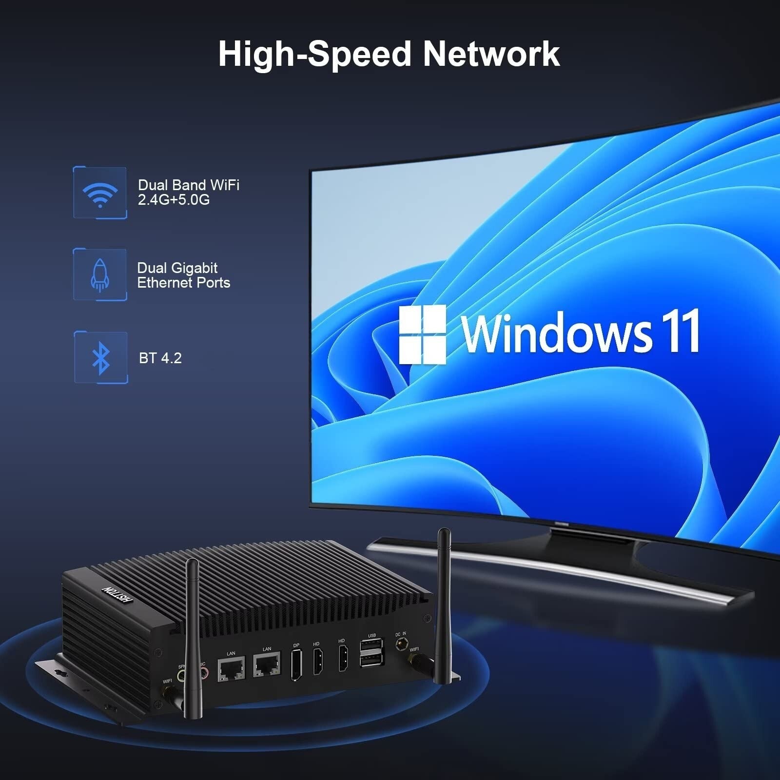 Fanless Industrial PC, Mini Computer Core I7-10810U, DDR4 16GB RAM 512GB M.2 ...