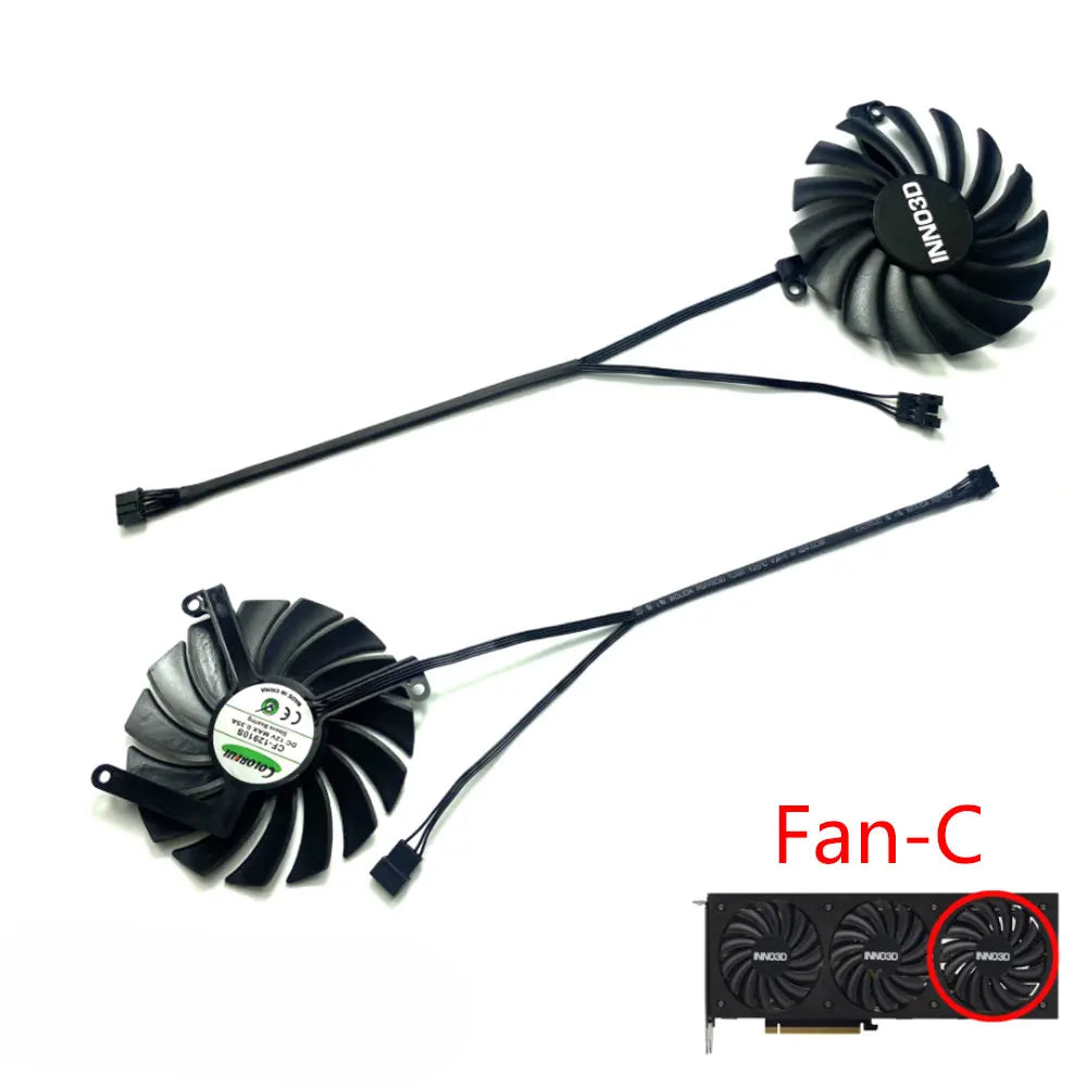 NEW 4PIN CF-12910S RTX 3070 TI X3 GPU Fan，For INN03D Geforce RTX 3070 TI、RTX 3080、RTX 3080 TI X3 OC Graphics Card Cooling Fan