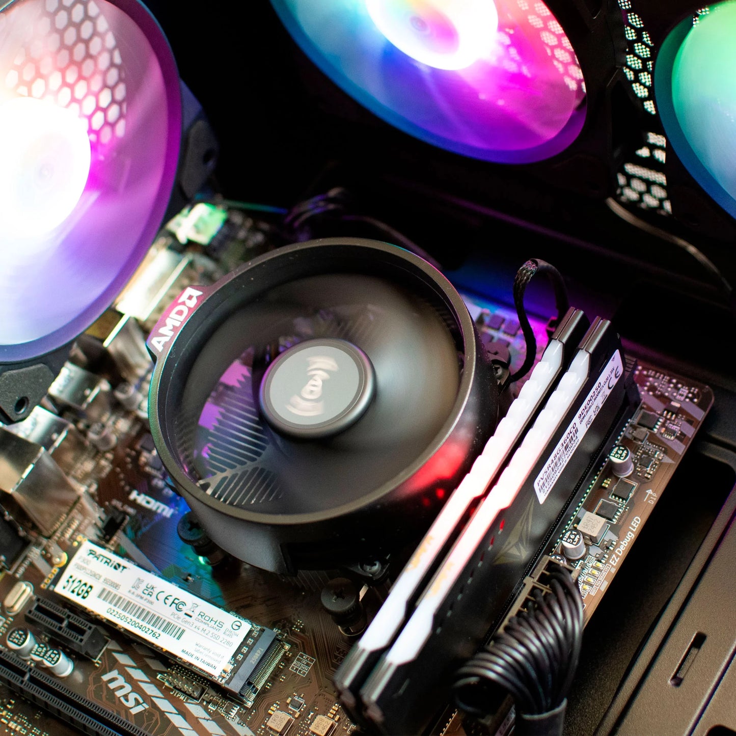PC - AMD Ryzen 5 5600G, 16 Gb DDR4, 512 Gb M2 Nvme SSD, RGB Fans, W11
