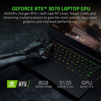 Razer Blade 14 Gaming Laptop: AMD Ryzen 9 5900HX 8 Core, NVIDIA Geforce RTX 3070, 14" QHD 165Hz, 16GB RAM, 1TB SSD - CNC Aluminum - Chroma RGB - THX Spatial Audio - Vapor Chamber Cooling