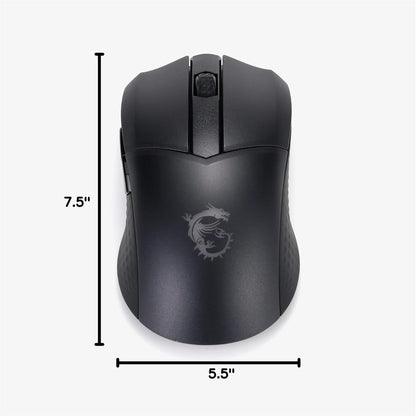 Msi Clutch GM41 Lightweight Wireless Gaming Mouse & Charging Dock, 20,000 DPI, 60M Omron Switches, Fast-Charging 80Hr Battery, RGB Mystic Light, 6 Programmable Buttons, Pc/Mac