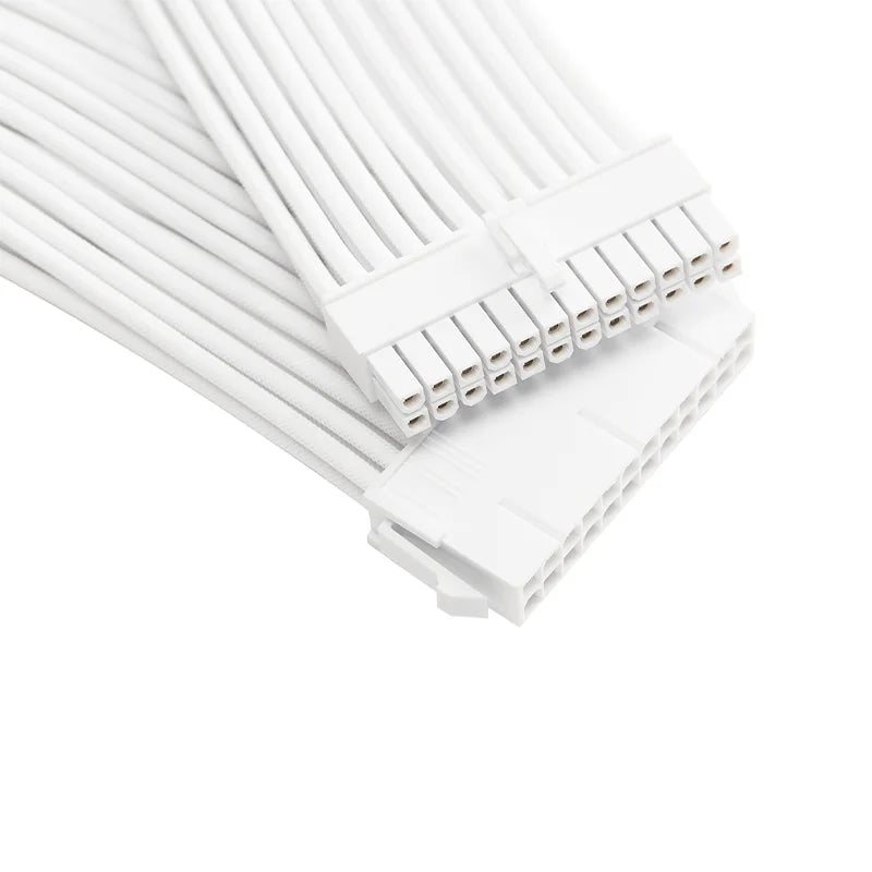 Formulamod All White PSU Extension Cable Kit , Solid Color Cable Solid Combo 300Mm Atx24Pin Pci-E8Pin Cpu8Pin with Combs