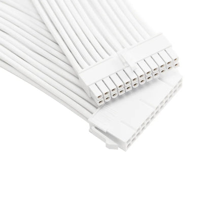 Formulamod All White PSU Extension Cable Kit , Solid Color Cable Solid Combo 300Mm Atx24Pin Pci-E8Pin Cpu8Pin with Combs
