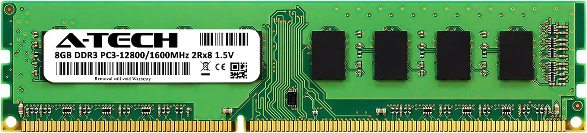 8GB DDR3 1600Mhz PC3-12800 CL11 DIMM 2Rx8 1.5V 240-Pin Non-Ecc UDIMM Desktop RAM Memory Module