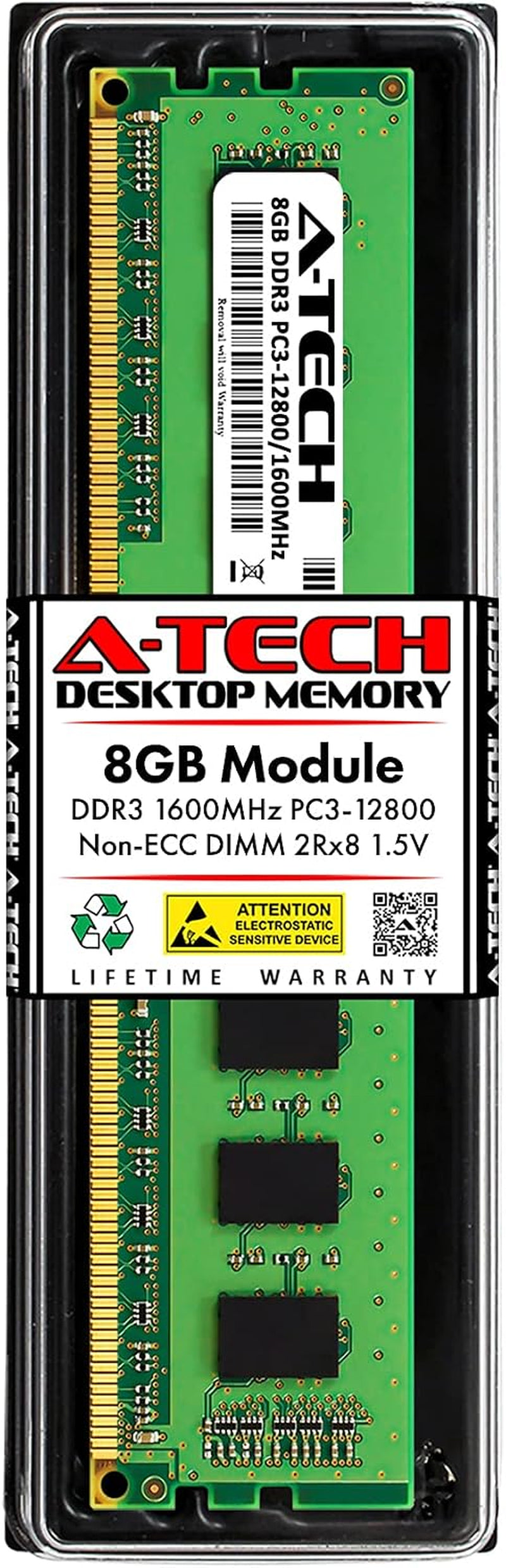 8GB DDR3 1600Mhz PC3-12800 CL11 DIMM 2Rx8 1.5V 240-Pin Non-Ecc UDIMM Desktop RAM Memory Module