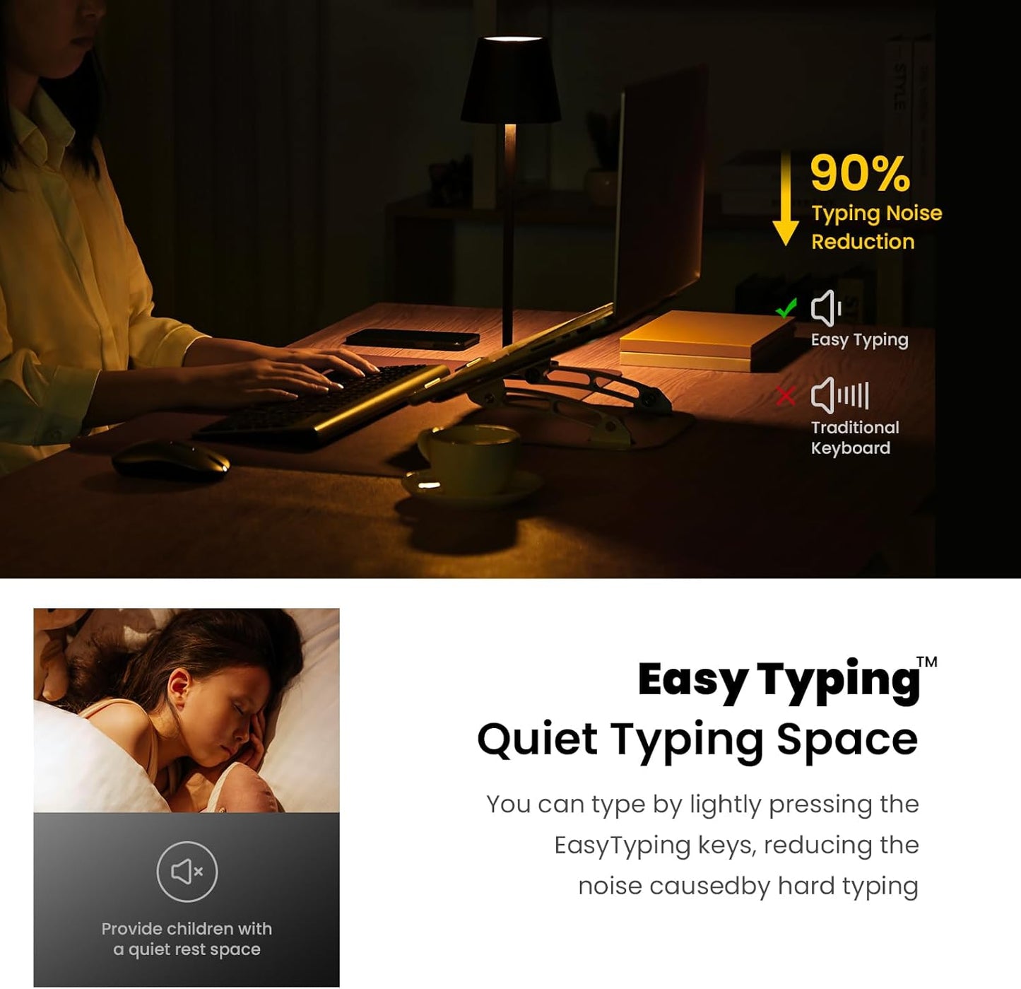 Wireless Keyboard and Mouse Combo - Grey Black | Compact Quite Scissor-Switch Keyboard with Optical Mouse, Includes USB-A Nano Receiver, for Computer,Mac,Laptop,Pc,Windows