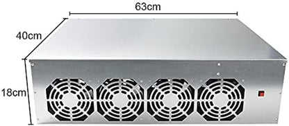 BTC D37 Mining Rig, 8 GPU Complete Miner Rig, Mining Machine System for Crypto Coin Currency Mining, GPU Miner Including Motherboard (Without GPU) Case with Cooling Fans,Barebones